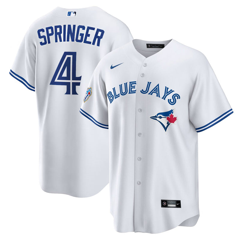 Chargez l'image dans la visionneuse de la galerie, George Springer 50th Anniversary Toronto Blue Jays MLB Nike White Home Replica Jersey - Sport Army
