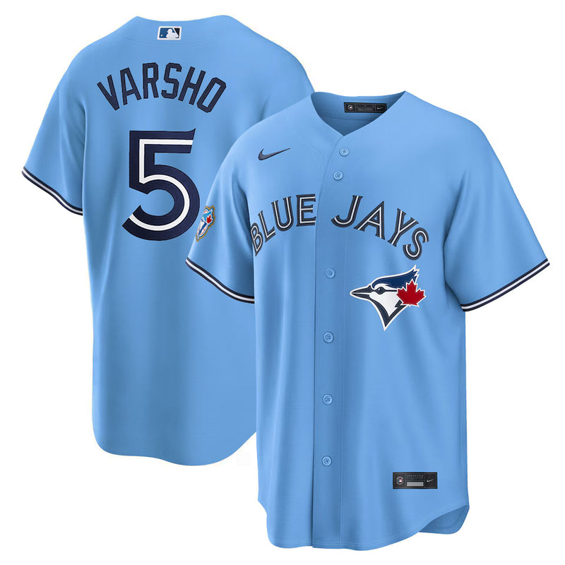 Chargez l'image dans la visionneuse de la galerie, Daulton Varsho 50th Anniversary Toronto Blue Jays MLB Nike Powder Blue Replica Jersey - Sport Army
