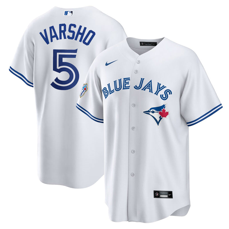Chargez l'image dans la visionneuse de la galerie, Daulton Varsho 50th Anniversary Toronto Blue Jays MLB Nike White Home Replica Jersey - Sport Army
