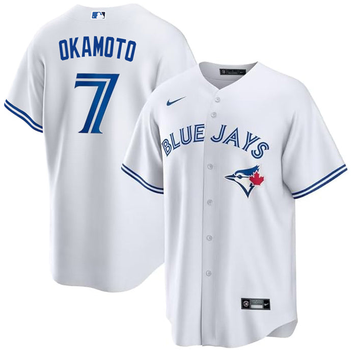 Load image into Gallery viewer, Kazuma Okamoto Toronto Blue Jays MLB Nike White Home Replica Jersey - Sport Army
