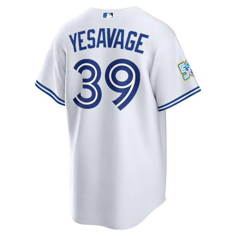 Chargez l'image dans la visionneuse de la galerie, Trey Yesavage 50th Anniversary Toronto Blue Jays MLB Nike White Home Replica Jersey - Sport Army
