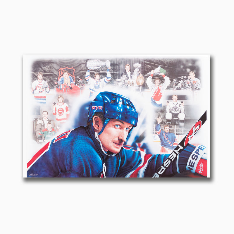 Chargez l&#39;image dans la visionneuse de la galerie, Wayne Gretzky dédicacé 20e anniversaire édition limitée 1999 HHOF impression d&#39;induction
