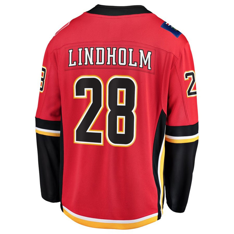 Chargez l&#39;image dans la visionneuse de la galerie, Elias Lindholm Calgary Flames NHL Fanatics Breakaway Maillot Domicile
