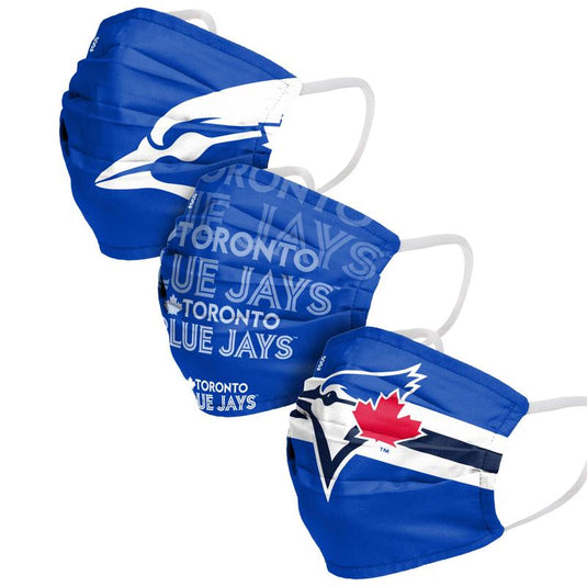Unisex Toronto Blue Jays MLB 3-pack Reusable Pleated Matchday Face Covers