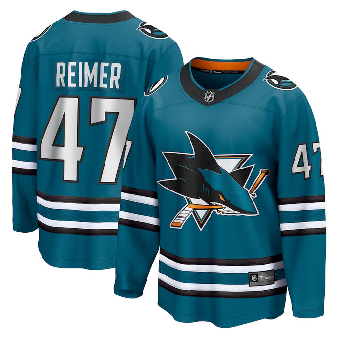 James Reimer San Jose Sharks NHL Fanatics Breakaway Home Jersey