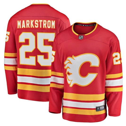 Maillot Domicile Breakaway des Fanatics de la LNH des Flames de Calgary de Jacob Markstrom