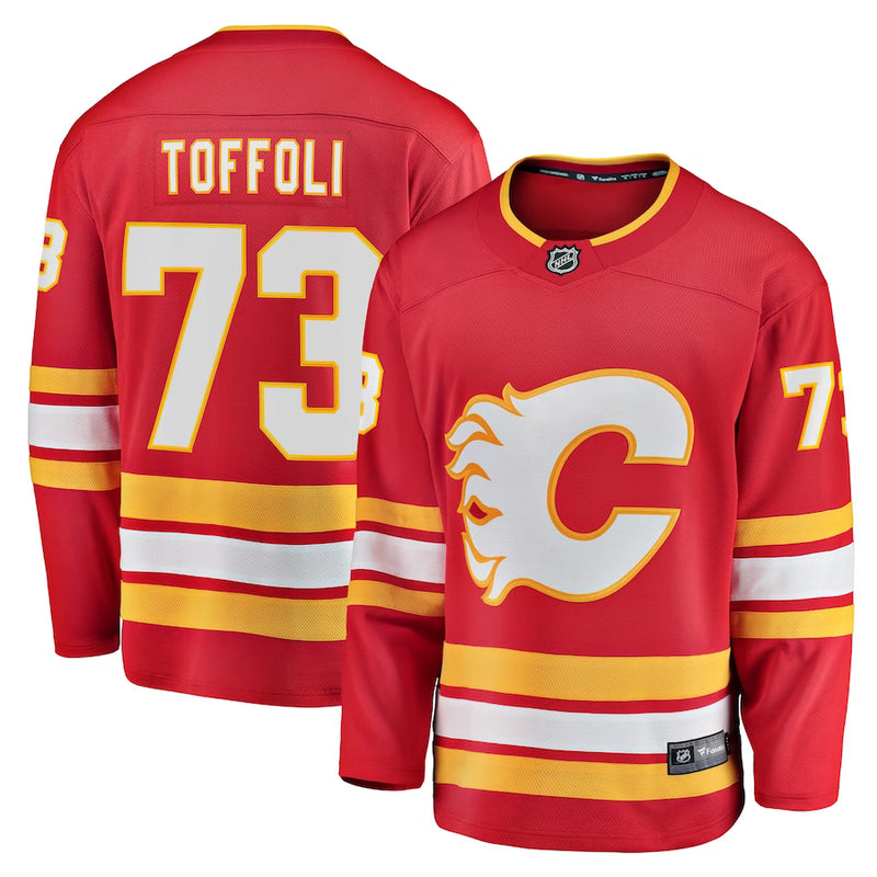 Chargez l&#39;image dans la visionneuse de la galerie, Tyler Toffoli Maillot à domicile des fanatiques de la LNH des Flames de Calgary
