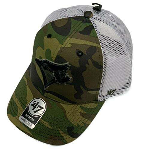 Load image into Gallery viewer, Toronto Blue Jays MLB Branson Camouflage Mesh &#39;47 MVP Adjustable Cap
