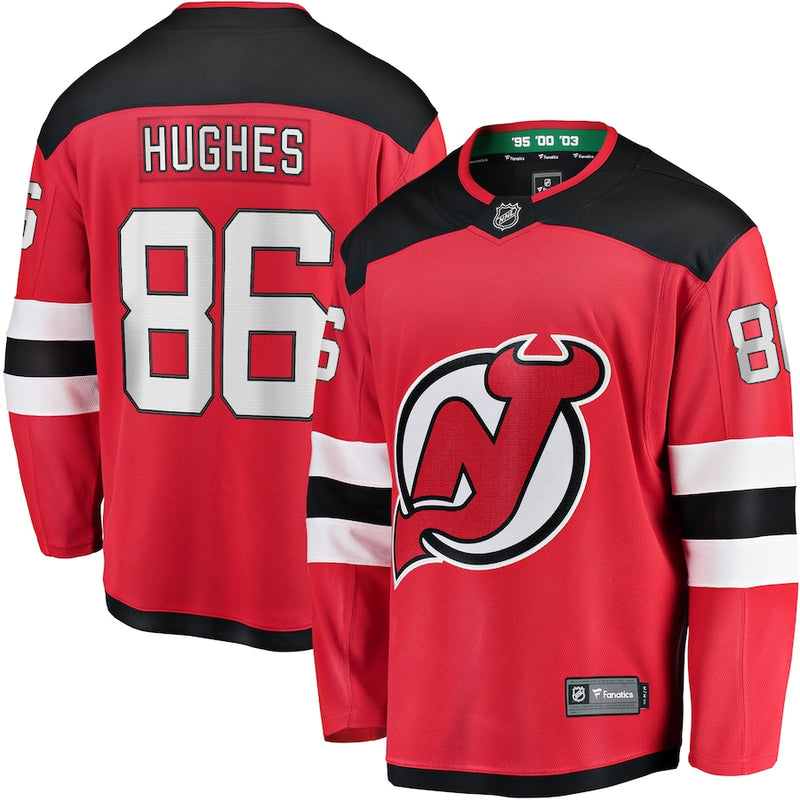 Chargez l&#39;image dans la visionneuse de la galerie, Jack Hughes New Jersey Devils NHL Fanatics Breakaway Maillot Domicile
