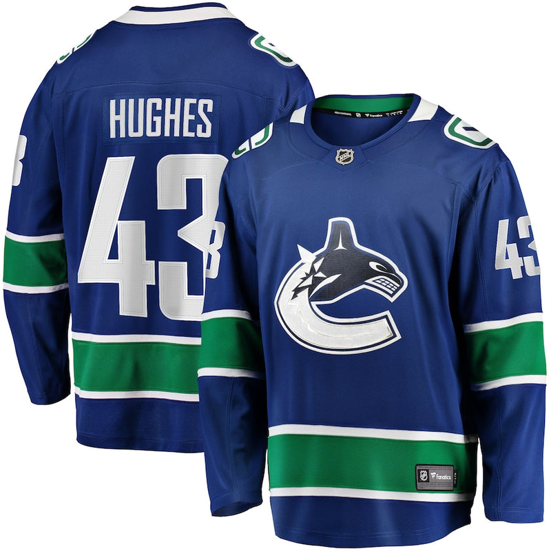 Chargez l&#39;image dans la visionneuse de la galerie, Maillot Domicile Breakaway des Fanatics de la LNH des Canucks de Vancouver de Quinn Hughes
