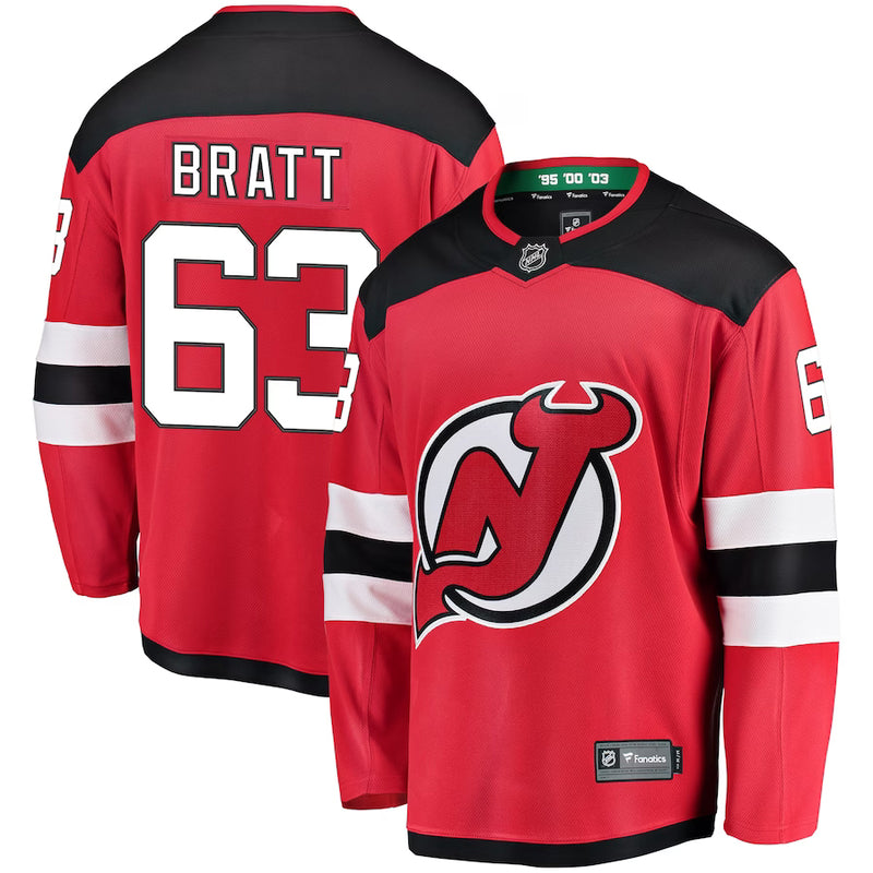 Chargez l&#39;image dans la visionneuse de la galerie, Jesper Bratt New Jersey Devils NHL Fanatics Breakaway Maillot Domicile
