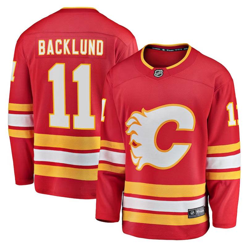 Chargez l&#39;image dans la visionneuse de la galerie, Mikael Backlund Maillot à domicile des fanatiques de la LNH des Flames de Calgary
