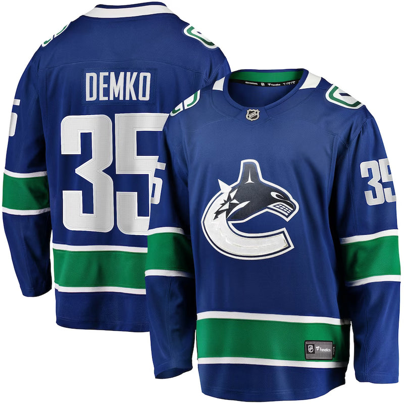 Chargez l&#39;image dans la visionneuse de la galerie, Thatcher Demko Vancouver Canucks NHL Fanatics Breakaway Maillot Domicile
