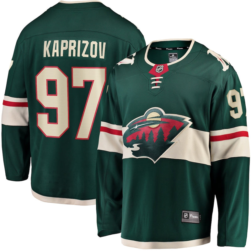 Chargez l&#39;image dans la visionneuse de la galerie, Kirill Kaprizov Minnesota Wild NHL Fanatics Breakaway Maillot Domicile
