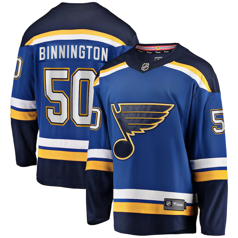 Chargez l&#39;image dans la visionneuse de la galerie, Jordan Binnington St. Louis Blues NHL Fanatics Breakaway Maillot Domicile
