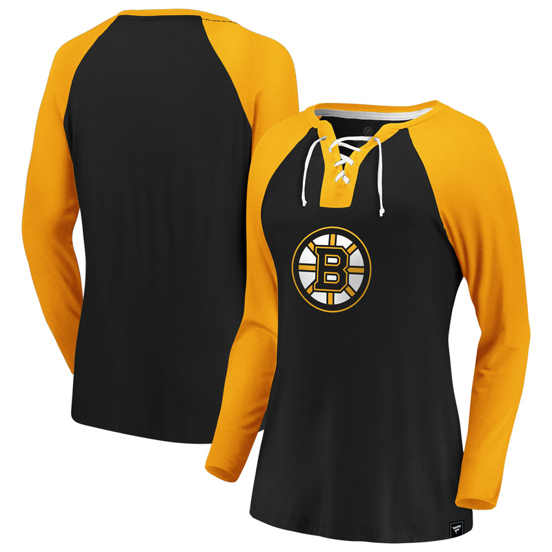 Load image into Gallery viewer, Ladies&#39; Boston Bruins NHL Iconic Break Out Lacing Long Sleeve
