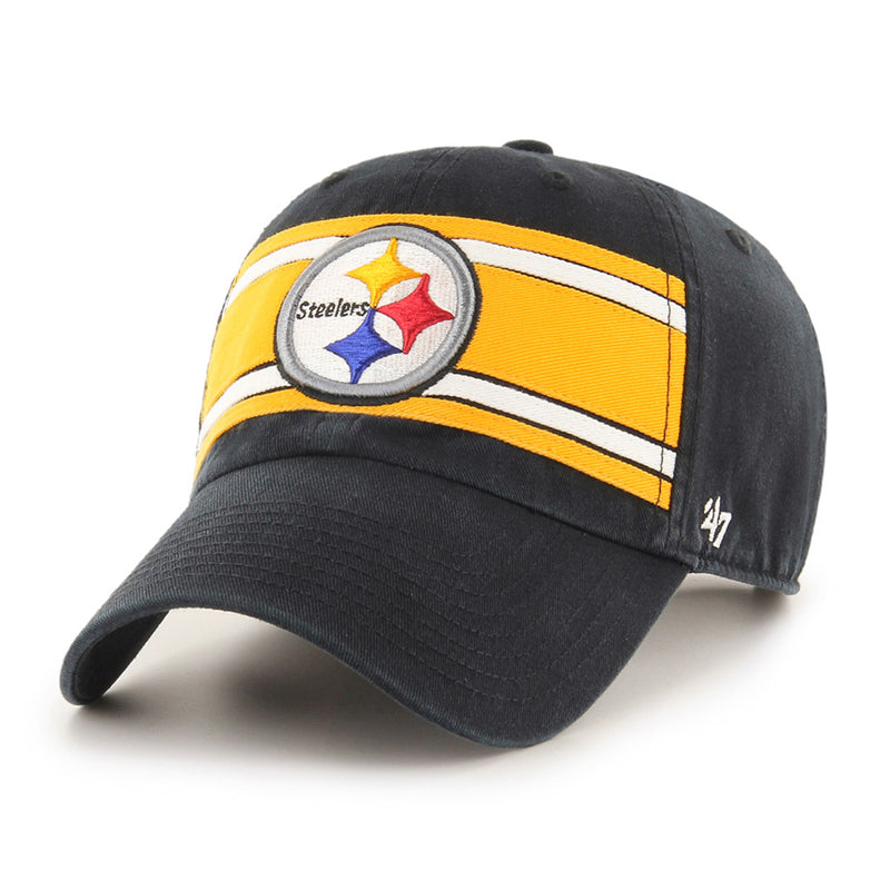 Load image into Gallery viewer, Pittsburgh Steelers NFL Team Stripe Clean Up Cap
