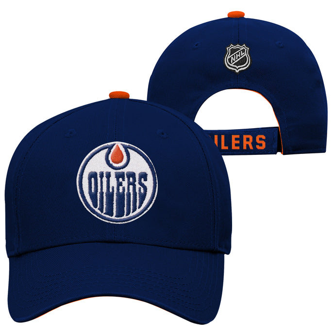 Casquette réglable structurée de base de la LNH des Oilers d'Edmonton pour jeunes