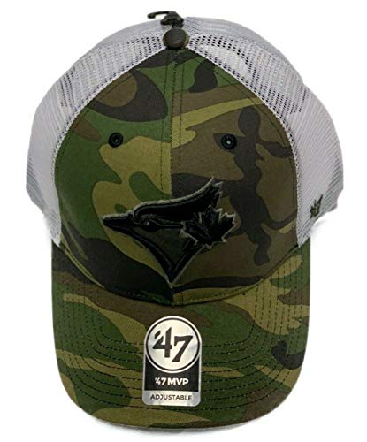 Load image into Gallery viewer, Toronto Blue Jays MLB Branson Camouflage Mesh &#39;47 MVP Adjustable Cap
