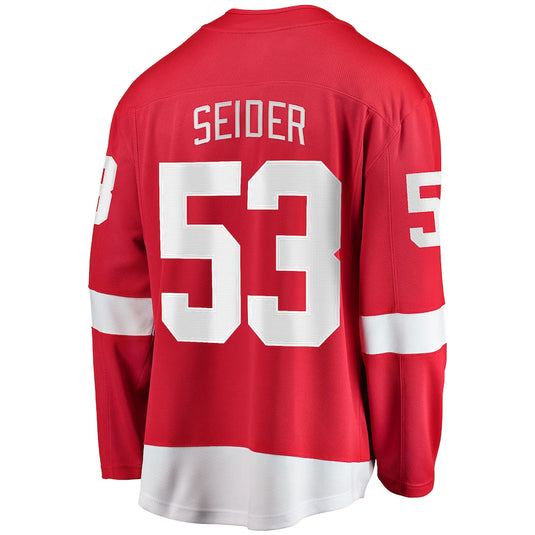 MORITZ SEIDER Autographed Red Wings Authentic Adidas Red Jersey FANATICS