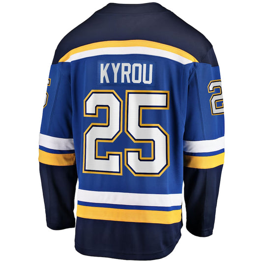 Jordan Kyrou St. Louis Blues NHL Fanatics Breakaway Home Jersey