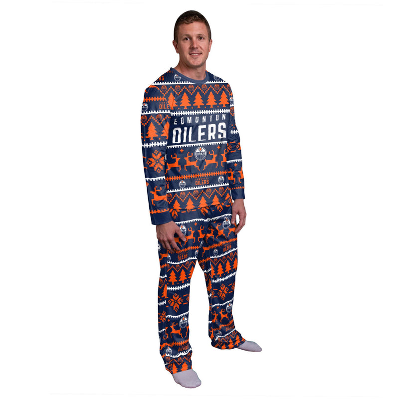 Chargez l&#39;image dans la visionneuse de la galerie, Ensemble de pyjama avec logo de la LNH des Oilers d&#39;Edmonton
