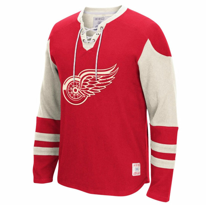 Detroit Red Wings NHL CCM Long Sleeve Jersey Crew