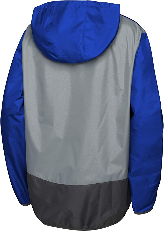 Load image into Gallery viewer, Youth Toronto Blue Jays Wordmark Quarter Zip Windbreaker Hoodie
