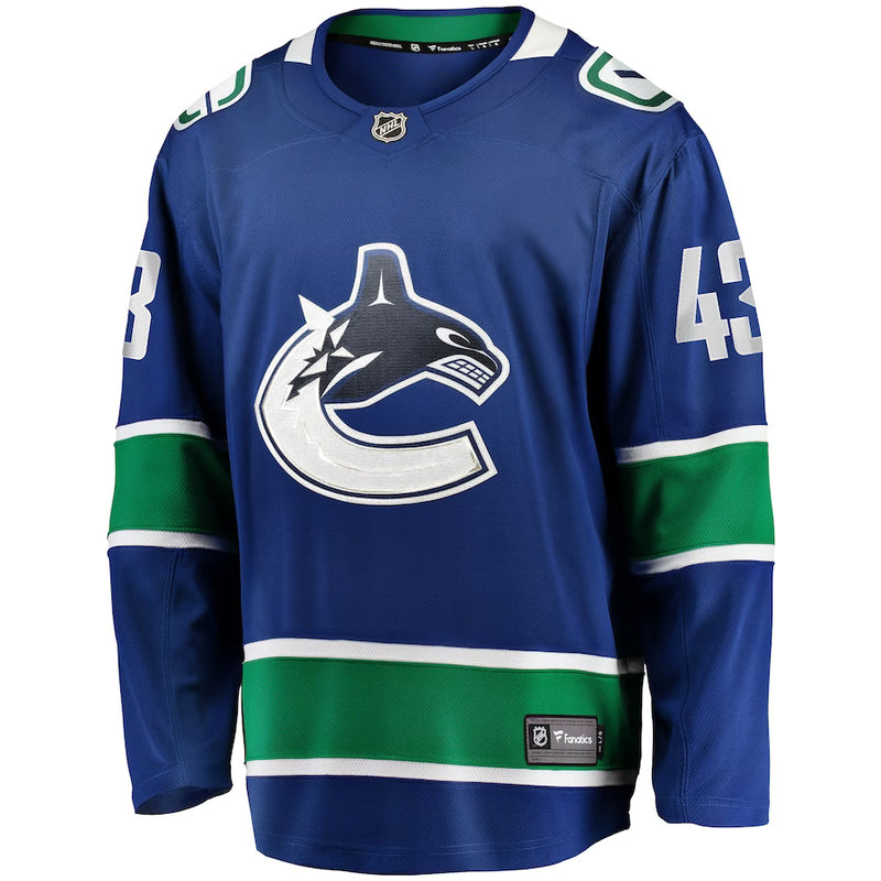 Load image into Gallery viewer, Quinn Hughes Vancouver Canucks NHL Fanatics Breakaway Home Jersey
