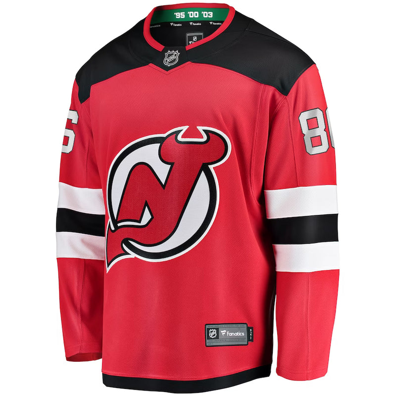 Load image into Gallery viewer, Jack Hughes New Jersey Devils NHL Fanatics Breakaway Home Jersey
