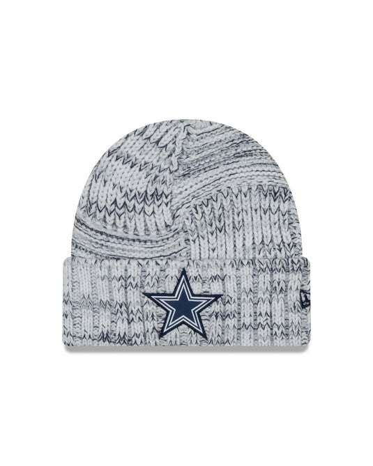 Tuque en tricot à revers avec logo de l'équipe Sideline New Era des Dallas Cowboys de la NFL pour femmes