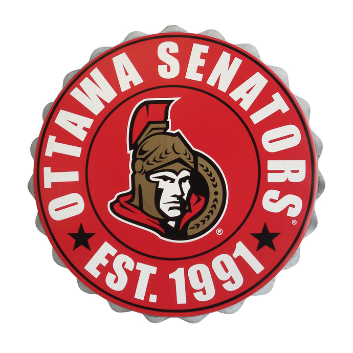 Ottawa Senators NHL Bottle Cap Wall Logo