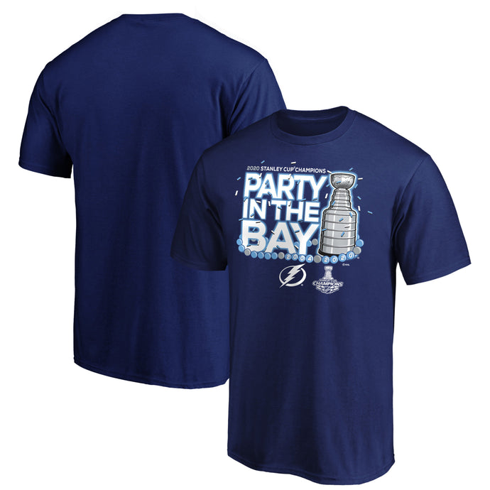 T-shirt de célébration du défilé des champions de la Coupe Stanley 2020 du Lightning de Tampa Bay de la LNH - Bleu