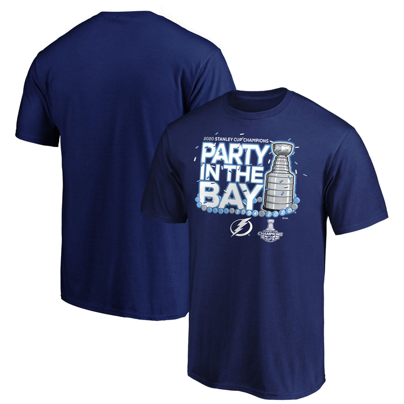 Chargez l&#39;image dans la visionneuse de la galerie, T-shirt de célébration du défilé des champions de la Coupe Stanley 2020 du Lightning de Tampa Bay de la LNH - Bleu
