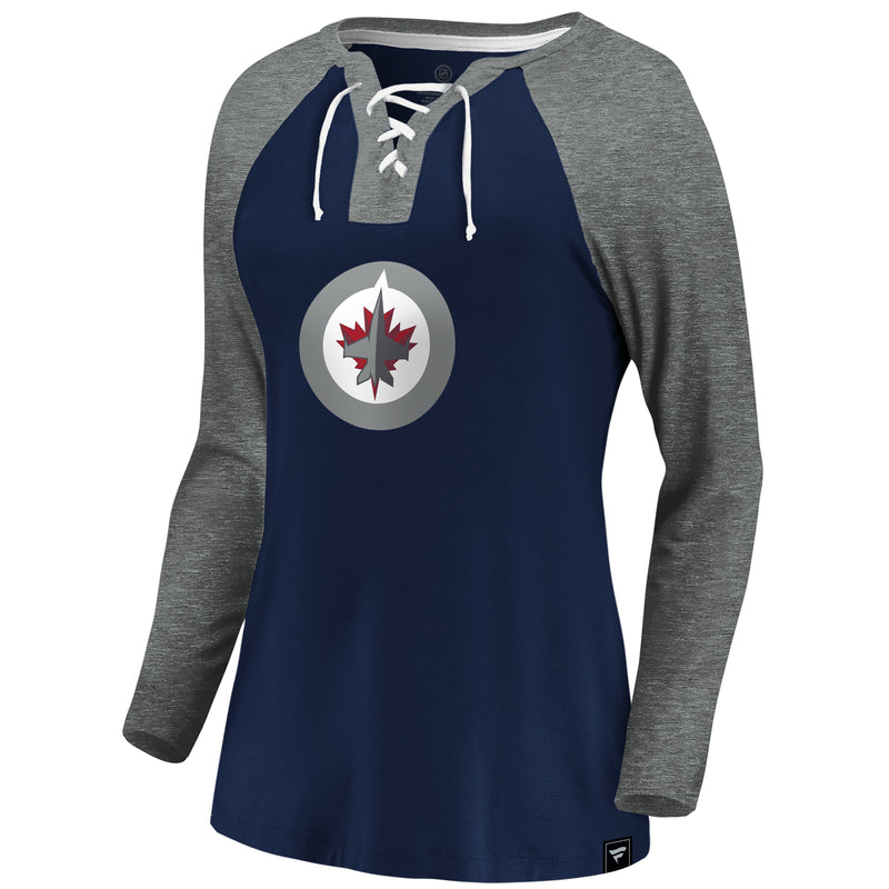 Load image into Gallery viewer, Ladies&#39; Winnipeg Jets NHL Iconic Break Out Lacing Long Sleeve
