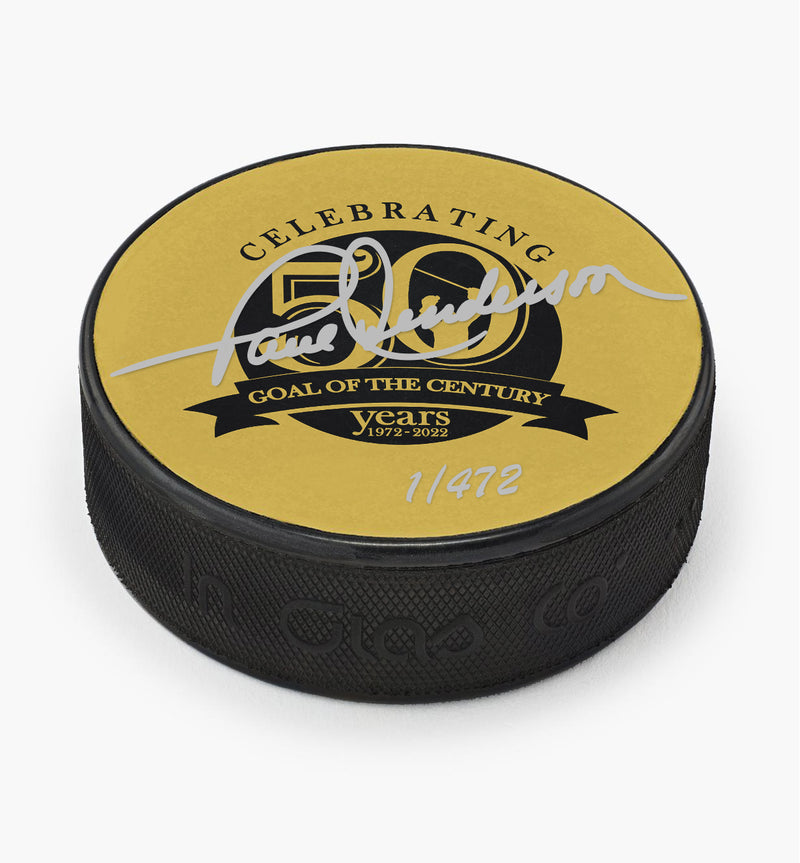 Load image into Gallery viewer, 50th Anniversary Paul Henderson Signed Limited Edition Gold Goal of the Century Puck
