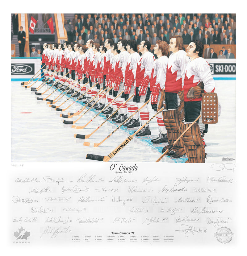 Load image into Gallery viewer, O&#39; Canada Team Canada 1972 Signed 50th Anniversary Edition Summit Series Print /172
