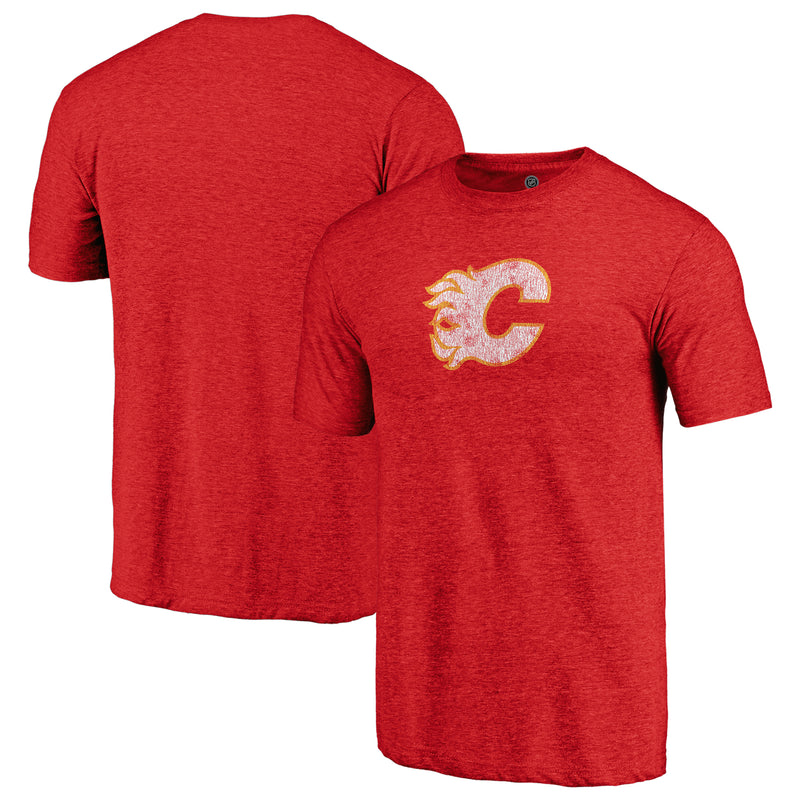 Chargez l&#39;image dans la visionneuse de la galerie, T-shirt tri-mélange primaire vintage vieilli des Flames de Calgary de la LNH
