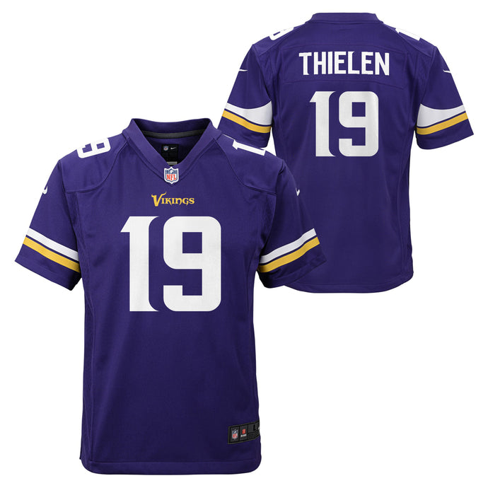Maillot de l'équipe de jeu Nike des Vikings du Minnesota Adam Thielen pour jeunes