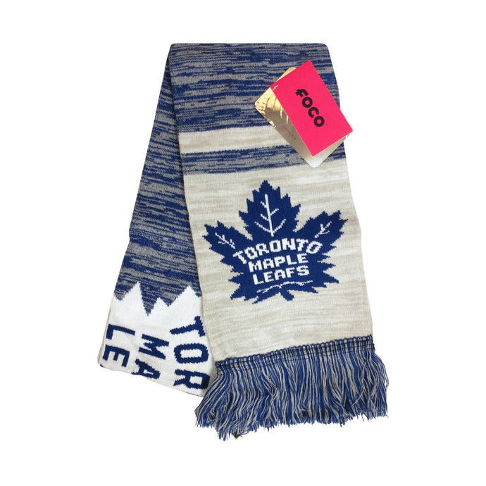 Écharpe en mélange de couleurs avec grand logo des Maple Leafs de Toronto de la LNH