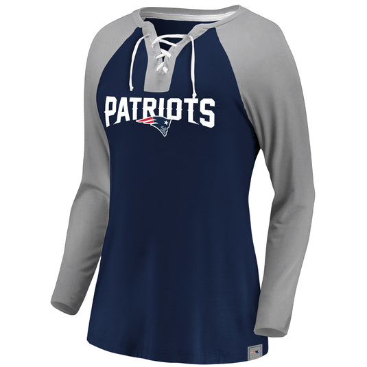 Ladies' New England Patriots NFL Fanatics Break Out Play Lace-Up Long Sleeve