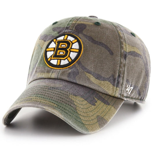 Boston Bruins NHL Clean Up Camo Cap