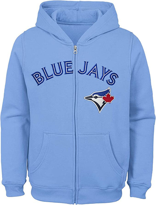 Sweat à capuche entièrement zippé avec logo des Blue Jays de Toronto pour jeunes