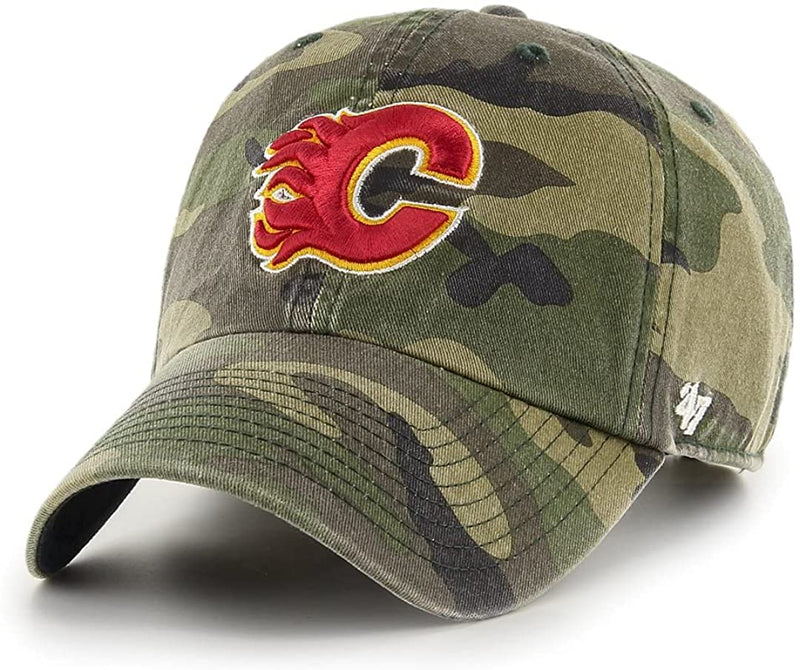 Load image into Gallery viewer, Calgary Flames NHL Clean Up Camo Cap

