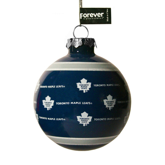 Toronto Maple Leafs Printed Glass Ball Ornament