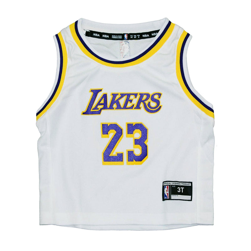 Load image into Gallery viewer, Toddler&#39;s LeBron James Los Angeles Lakers NBA Replica Road Player Jersey
