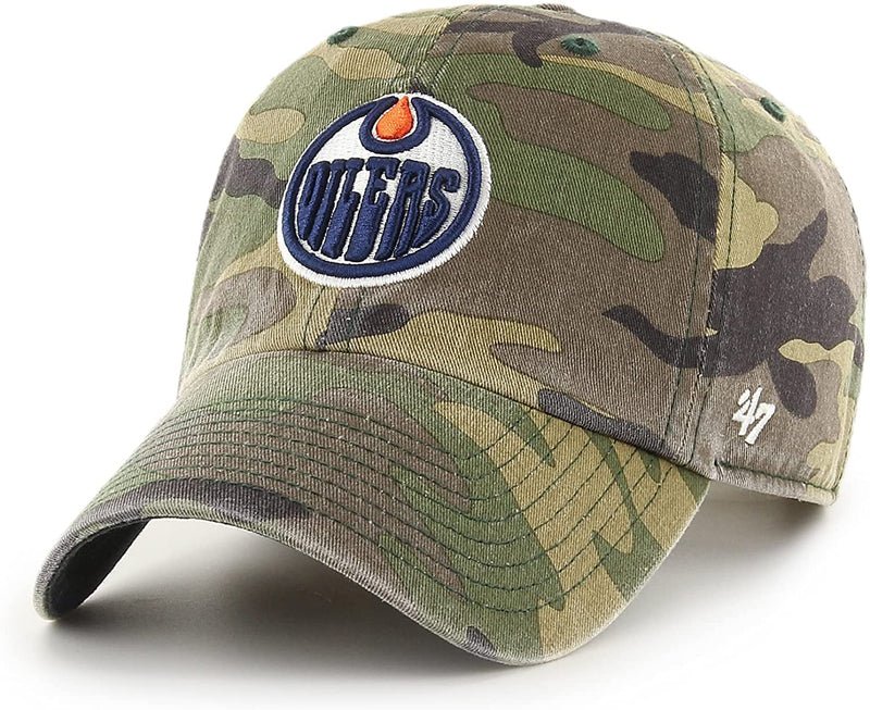 Load image into Gallery viewer, Edmonton Oilers NHL Clean Up Camo Cap
