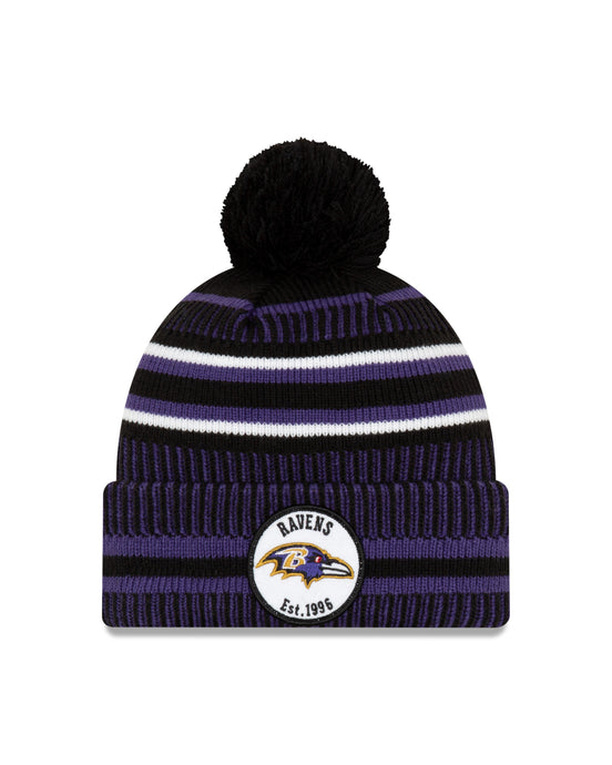 Baltimore Ravens NFL New Era Sideline Home Tuque officielle en tricot à revers