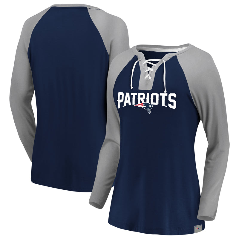 Load image into Gallery viewer, Ladies&#39; New England Patriots NFL Fanatics Break Out Play Lace-Up Long Sleeve
