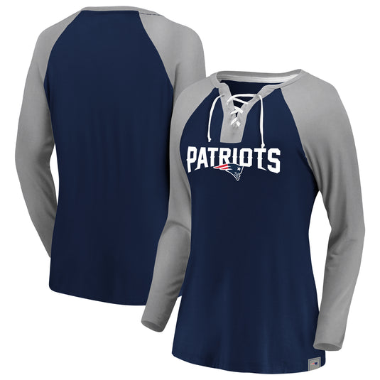 Ladies' New England Patriots NFL Fanatics Break Out Play Lace-Up Long Sleeve